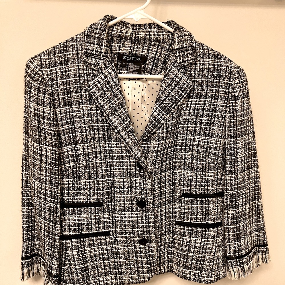 Etcetera black and white blazer